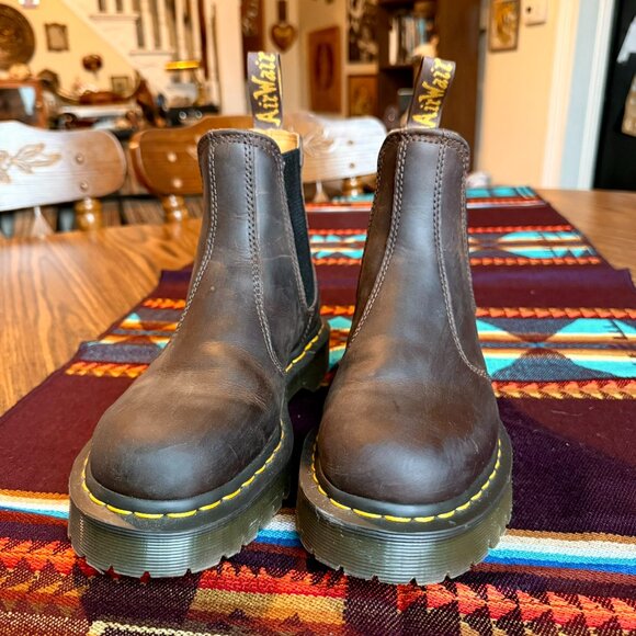 Dr. Martens 2976 Bex Crazy Horse Brown Leather Chelsea Boots - Barely Worn - Picture 6 of 8